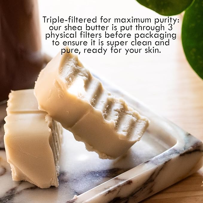 Organic Shea Butter Raw Unrefined, USDA Certified Organic African Shea Butter for Hair & Dry Skin, Natural Face Moisturizer, Body Butter Base for DIY Lotion, Lip Balm & Soap Making, 8 oz Bar