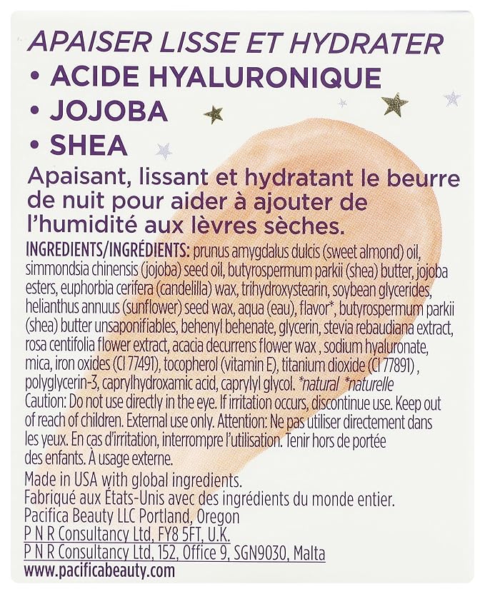 Pacifica Lavender Moon Lip Mask – Hydrating Bedtime Lip Treatment for Dry, Wrinkled Lips, Shea & Jojoba, Vegan Cruelty-Free Lip Repair, 0.63 Ounce Vegan & Cruelty-Free Clean Beauty