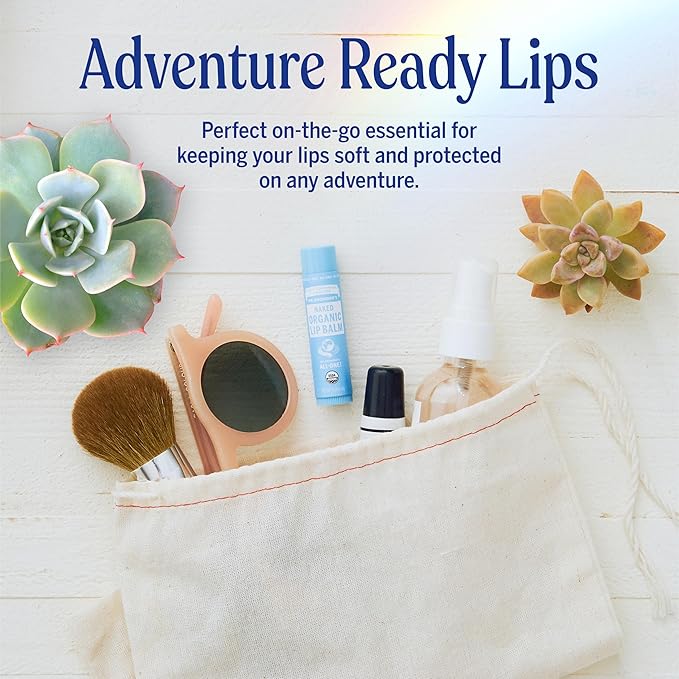 Dr. Bronner's - Organic Lip Balm Variety Peppermint, Orange Ginger, Naked, Lemon Lime) - Made with Organic Beeswax and Avocado Oil, For Dry Lips, Hands, Chin or Cheeks, 0.15 Ounce (Pack of 4)