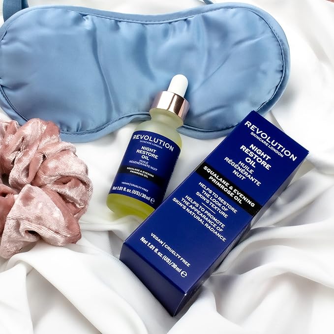 Revolution Skincare Night Restore Oil, Body Oil To Promote Skin's Natural Radiance, Vegan & Cruelty Free, 1.01fl.oz/30ml