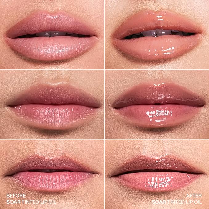Karuna Skin - Tinted Lip Oil, Soothing & Moisturizing Lip Products with Peptides, Antioxidants, Hydrating Flattering Vegan Lip Tint (Soar)