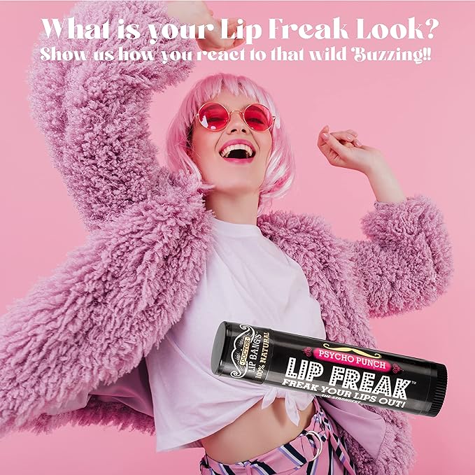 Doctor Lip Bang's BUZZING Lip Balm | Lip Freak | 100% All Natural | Cruelty Free | Flavoured Lip Freak (Psycho Punch)