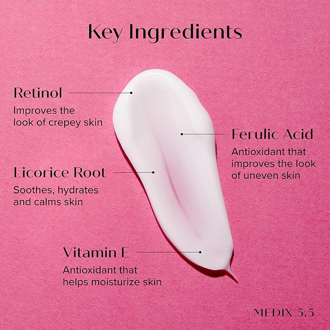 Medix 5.5 Retinol Body Lotion Firming Moisturizer | Crepey Skincare Treatment | Retinol Body Cream | Anti Aging Firming Cream For Women Targets Look Of Crepe Skin, Wrinkles, & Sagging Skin, 2-Pack