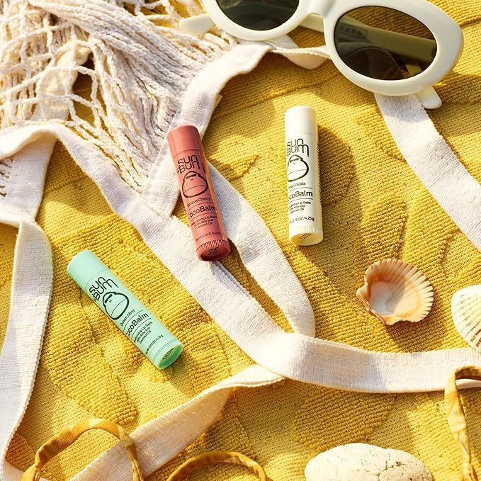 Sun Bum Cocobalm 3 Flavor Variety Pack - Ocean Mint, Piña Colada, and Groove Cherry - Hydrating Lip Balm with Coconut Oil and Aloe Vera (0.15 oz, 3 ct)