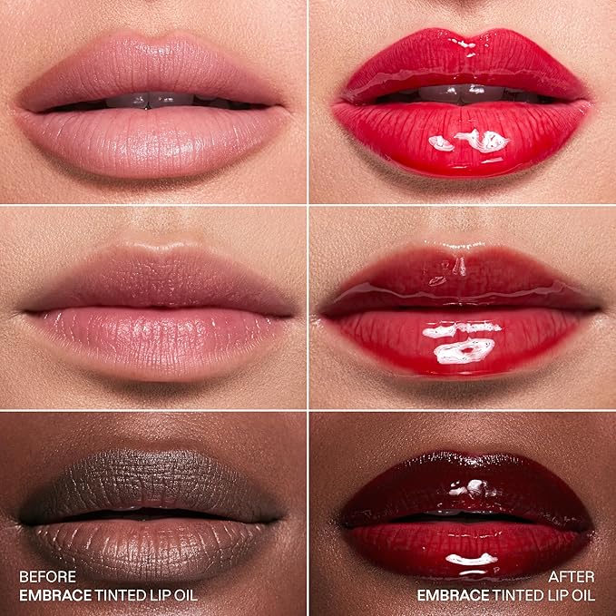 Karuna Skin - Tinted Lip Oil, Soothing & Moisturizing Lip Products with Peptides, Antioxidants, Hydrating Flattering Vegan Lip Tint (Embrace)