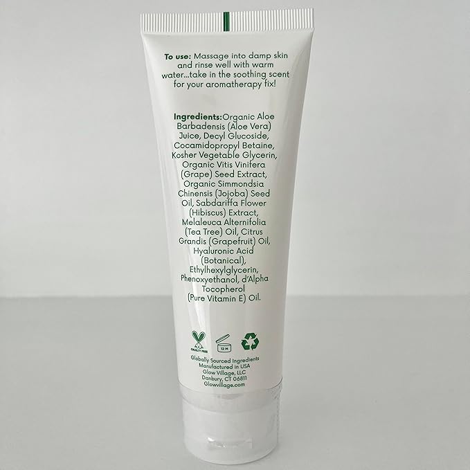 Renew Gentle Facial Cleanser with Botanical Hyaluronic Acid | Vegan, Organic | Deep Cleansing, Blemish-Fighting | For Sensitive and Combination Skin| Fragrance Free | 4 oz