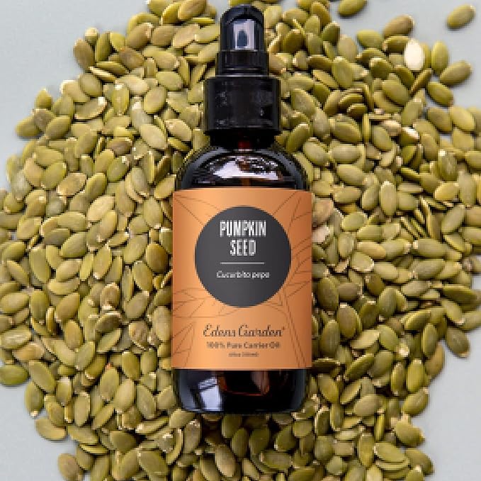 Edens Garden Pumpkin Seed Carrier Oil- 100% Pure Premium Cold Pressed & Hexane Free, Natural Moisturizer for Face, Skin, Hair, Scalp & Nail Care, Diluting Essential Oils & Massage 118 ml (4 fl oz)