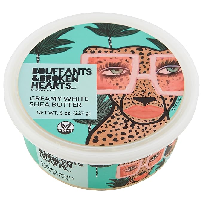 Ashanti Naturals Creamy Shea Butter Body Butter | Grade A, 100% Natural Raw Shea Butter for Dry Skin, Face and Hair (White, 8oz)