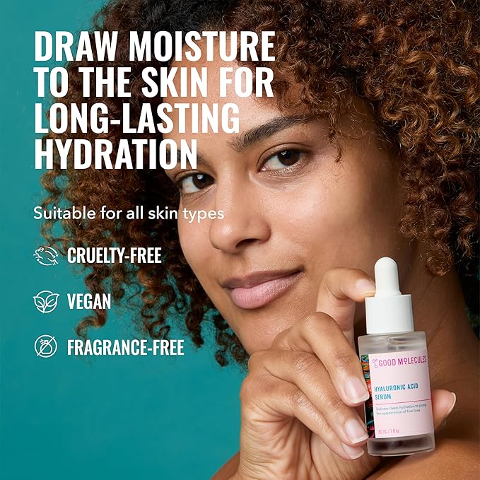 Good Molecules Hyaluronic Acid Serum Pack 3 – 30 ml Each | 1% Hyaluronic Acid, Non-Greasy Ultra Hydrating Serum, Facial Moisturizer for Plumper Skin, Skin Care for Face