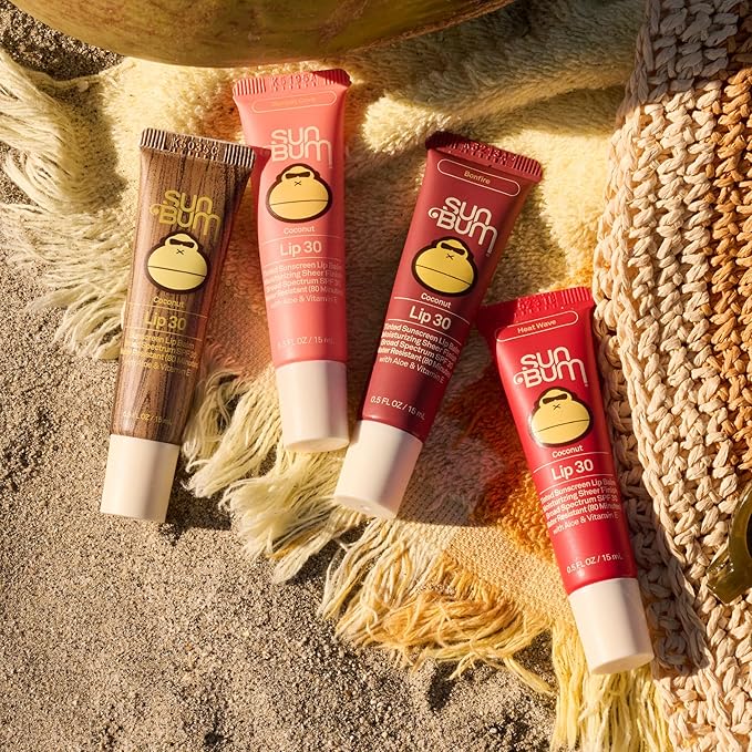 Sun Bum SPF 30 Sunscreen Bonfire Tinted Lip Balm - Coconut Flavor Broad Spectrum Moisturizing with Aloe & Vitamin E - Hawaii 104 Act Compliant (Made Without Octinoxate & Oxybenzone) - 0.5 oz