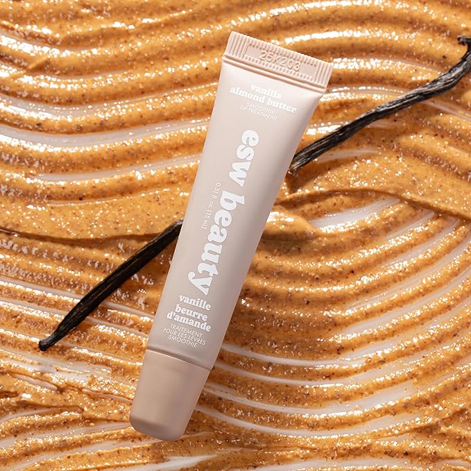 ESW Beauty Vanilla Almond Butter Lip Treatment - Light Caramel Brown Tint with Shea Butter, Vitamin E, Vanilla & Almond for Enhanced Protection & Skin Barrier Support