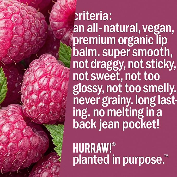 Hurraw! Raspberry Tinted, Black Cherry Tinted, Hazelnut Tinted Lip Balms, 3 Pack Bundle: Organic, Vegan, Cruelty & Gluten Free. Non-GMO, 100% Natural. Bee, Shea, Soy & Palm Free. Made in USA
