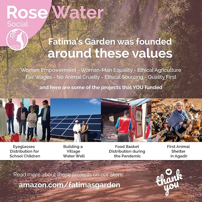 Fatima's Garden Rose Water Toner - Organic Hydrating Toner, 300ml