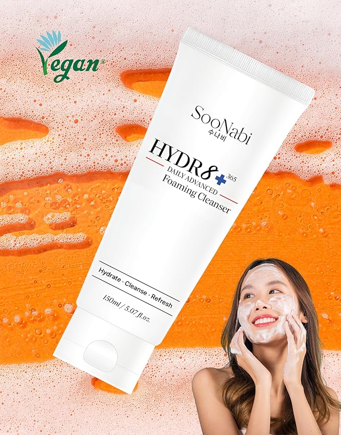 HYDR8+ 365 Daily Advanced Foaming Cleanser 150ml Gentle Hydrating Face Wash for All & Sensitive Skin | 7 Types of Hyaluronic Acid, NB-P Complex, Beta-Glucan, Panthenol | Vegan | pH Balanced