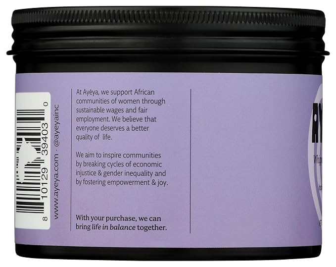 AYÉYA Whipped Shea Body Butter – Peace – Lavender, Ginger, and Lemon – Fragrance-Free Vegan Moisturizer for Sensitive Skin, Redness, or Acne – Non-Comedogenic Shea and Coconut Cream – 5 oz