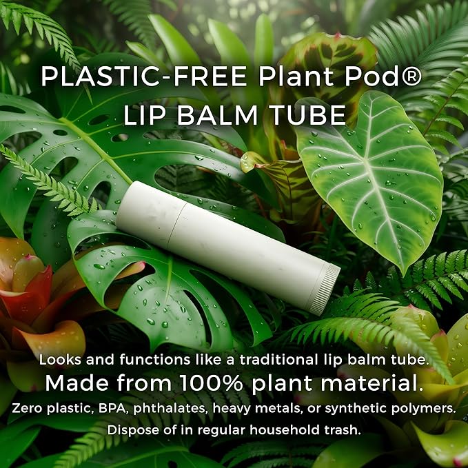 Organic Lip Balm – 100% Natural Origin, Plastic-Free Tube – Long-Lasting Hydration, No Waxy Texture – 4 Pack Peppermint | Novana Naturals