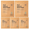 varuza] Real Natural Sheet Mask – EWG VERIFIED, Vegan Face Mask for Hydration, Non-GMO, No Artificial Fragrance, Made in Korea (5 PACK, BLUE AMPOULE)