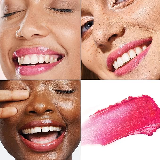 Tinted Lip Balm. Moisturizing Sheer, Buildable Lip Color with Hyaluronic Acid, Vitamin E and Rich Oil. Beauty Moisturizer 0.21oz - Rosy Bloom