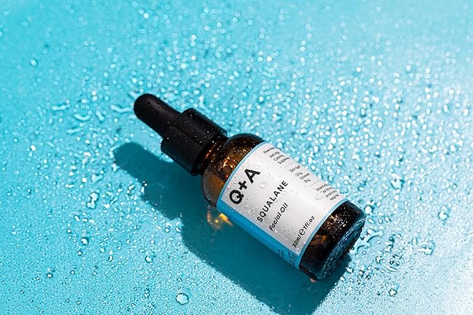 Q+A Squalane Facial Oil (30ml), Natural Hydrating Oil for Soft, Supple Skin, Vegan Formula Derived from Olive Oil, Fragrance Free Skincare, Delivers Deep Hydration for Silky Skin