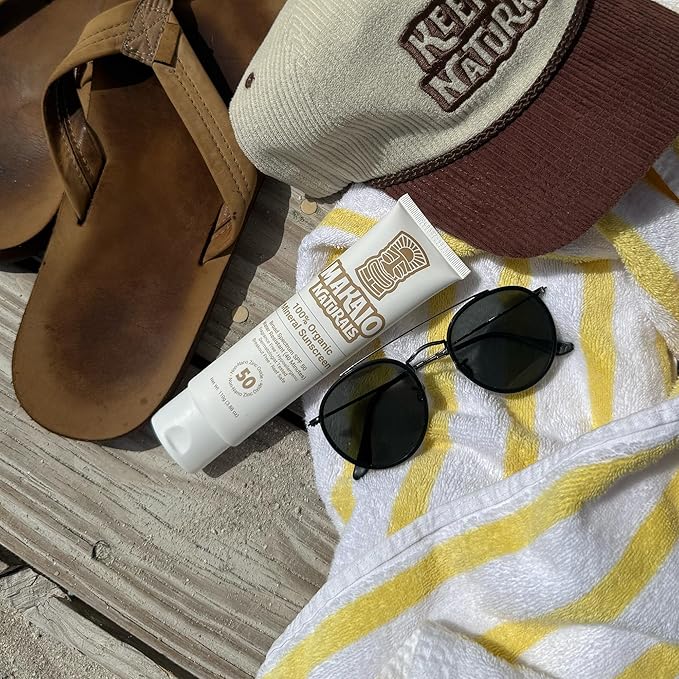 Makaio Naturals 100% Organic Mineral Sunscreen SPF 50 – Face & Body, Unscented, No White Cast, Non-Nano Zinc, Vegan, Hypoallergenic, Reef Safe, Dermatologist Tested, 3.88 fl oz