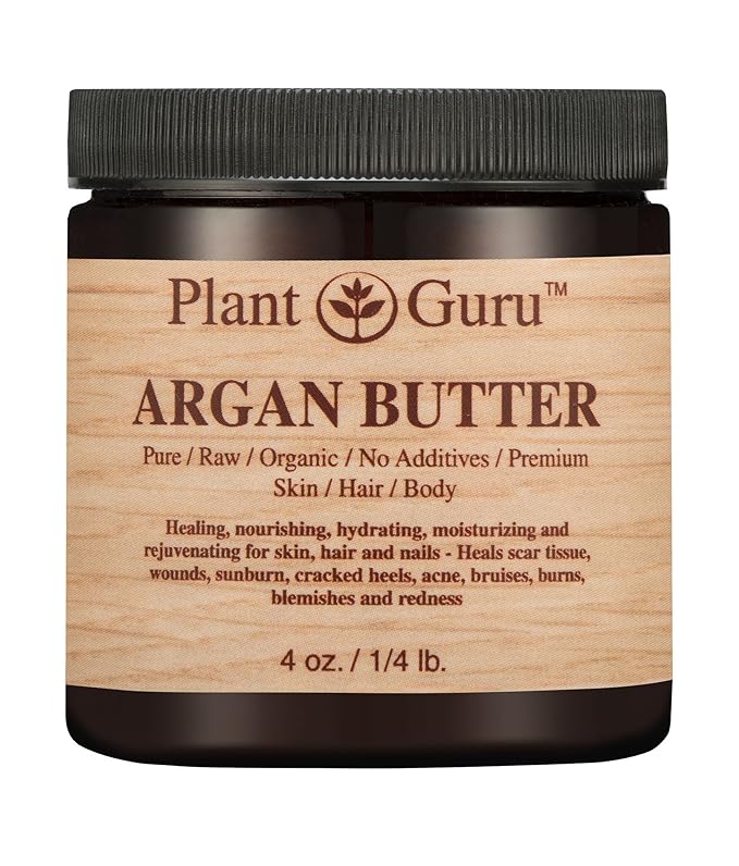 Argan Butter 4 oz. 100% Pure Raw Fresh Natural Cold Pressed. Skin Body and Hair Moisturizer, DIY Creams, Balms, Lotions, Soaps.