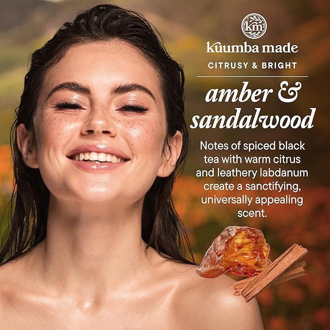 Kuumba Made Amber & Sandalwood Body Lotion, Hydrating Daily Moisturizer with Shea Butter & Botanical Oils, Vegan, 6.75 Oz