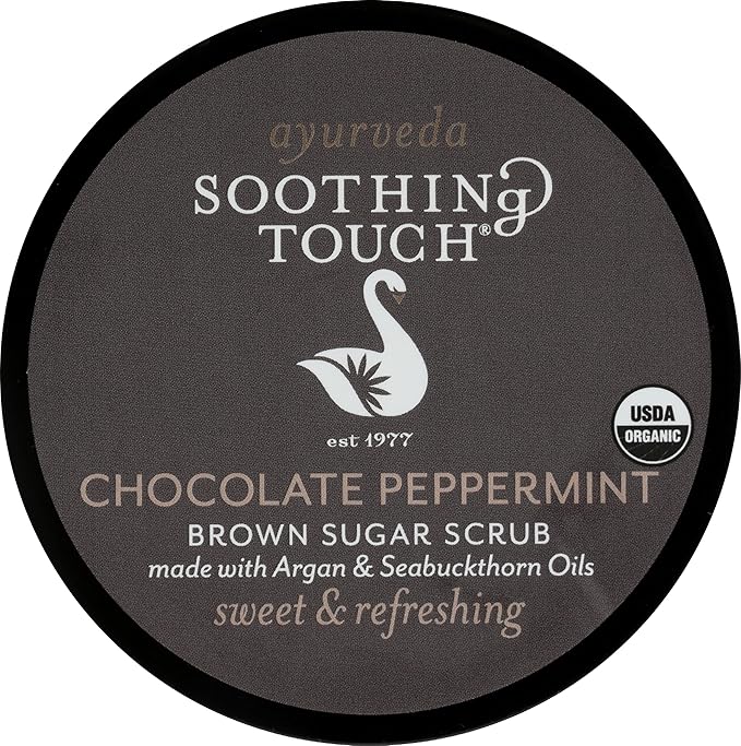 Soothing Touch Organic Herbal Brown Sugar Scrub, Chocolate Peppermint, 8 Oz