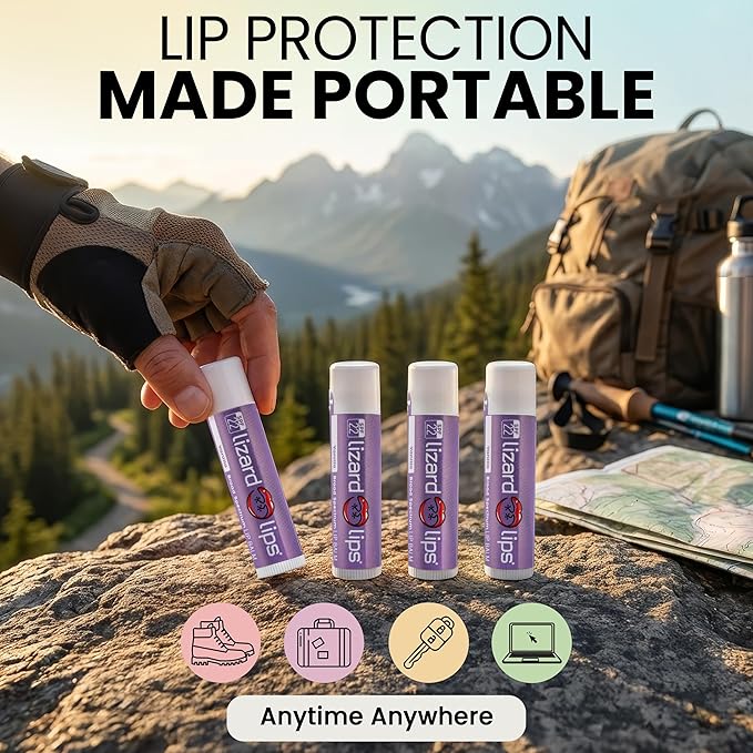 LizardLips Lip Balm SPF 22 Original Flavor: Natural Hydrating Moisturizing Lip Sunscreen, Smooth Classic Flavor, Fun Quirky Beach Vacation Essentials
