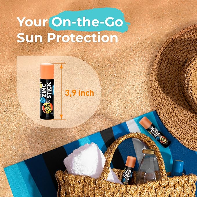 Sun Zapper Zinc Oxide Sunscreen Stick SPF 50+ Light Skin Tone – Mineral Sunscreen for Face and Body, Water Resistant Sunblock for Sensitive Skin,Travel Size 12g (0.42 oz), Australian Made