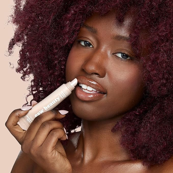 ESW Beauty Vanilla Almond Butter Lip Treatment - Light Caramel Brown Tint with Shea Butter, Vitamin E, Vanilla & Almond for Enhanced Protection & Skin Barrier Support