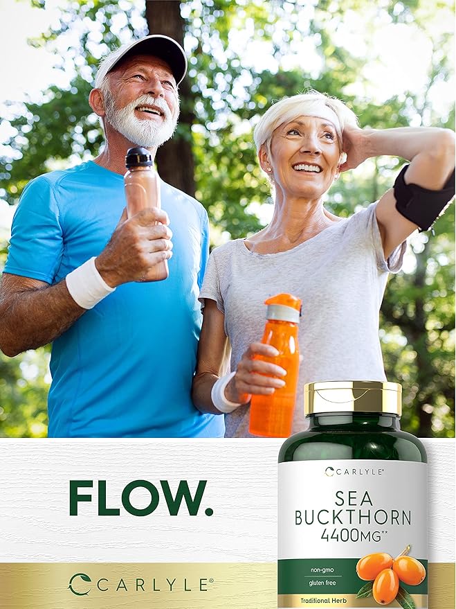 Carlyle Sea Buckthorn Oil Capsules | 200 Softgels | Non-GMO, Gluten Free | Sea Buckthorn Berry Oil Supplement