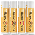 LizardLips Lip Balm SPF 15; Pack of 4 Citrus, Natural Hydrating Moisturizing Lip Sunscreen; Zesty Flavor; Fun Quirky Beach Vacation Essentials