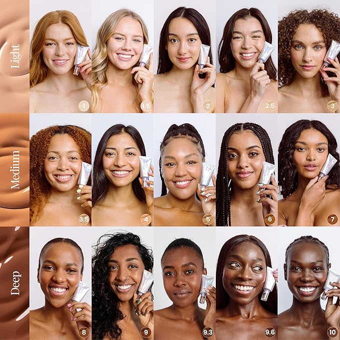 Naked Sundays BeautyScreen™ SPF 50 Mineral Peptide Foundation Tint – 2-in-1 Skin Tint & Mineral Sunscreen | Radiant, Buildable Coverage, Acne-Safe, Infused with Peptides (4 Medium honey, 1.01 fl oz)