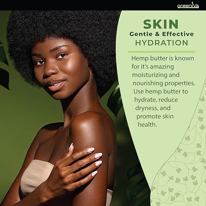 GreenIVe Hemp Body Butter 17,500mg Per Oz Raw Natural Creamy Hemp Oil and Cocoa Butter Virgin Organically Grown. (8oz Jar)