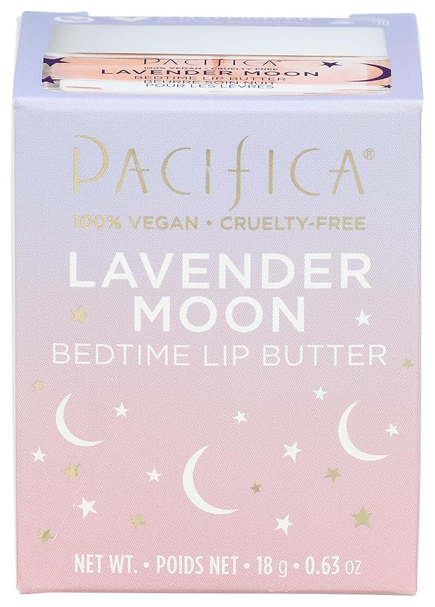 Pacifica Lavender Moon Lip Mask – Hydrating Bedtime Lip Treatment for Dry, Wrinkled Lips, Shea & Jojoba, Vegan Cruelty-Free Lip Repair, 0.63 Ounce Vegan & Cruelty-Free Clean Beauty