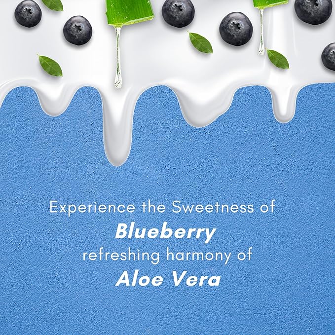 SAIF AL FARES Blueberry and Aloe Vera Body Lotion Alcohol Free and Paraben Free with Blueberry and Aloe Vera Scent made with Emollients, Vitamin E, Vitamin B5 & Natural Extracts 16.9 Fl Oz