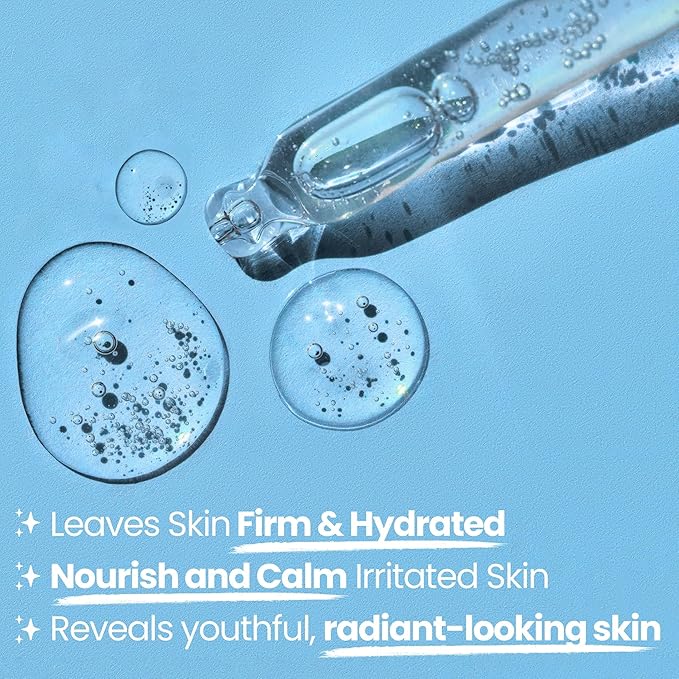 Admire My Skin Organic Polyglutamic Acid Facial Serum - Powerful Hydration & Anti Aging + Hyaluronic Acid + Propolis 1oz (Pack of 2)