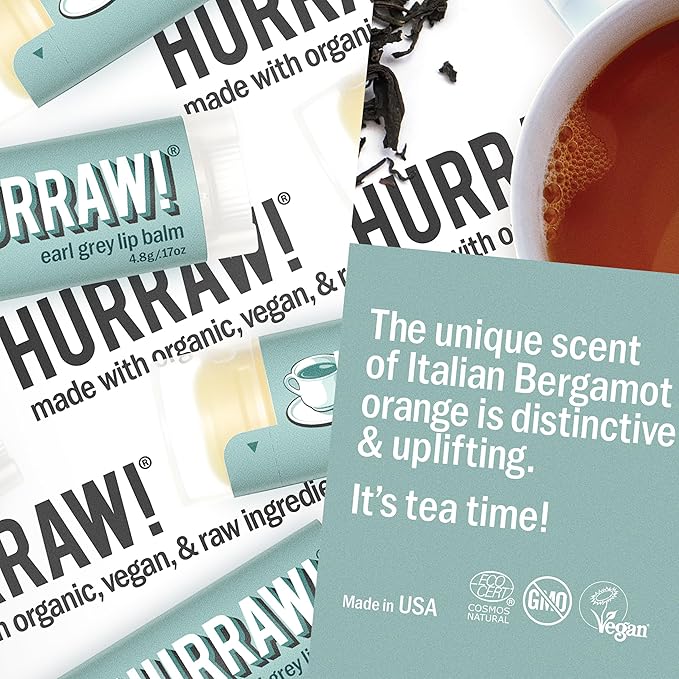 Hurraw! Coconut, Earl Grey, Mint Lip Balms, 3 Pack Bundle: Organic, Certified Vegan, Cruelty and Gluten Free. Non-GMO, 100% Natural Ingredients. Bee, Shea, Soy and Palm Free. Made in USA