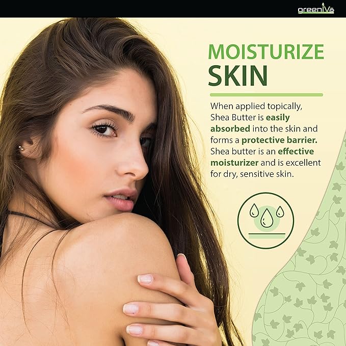 GreenIVe Shea Butter Raw 100% Pure Unrefined Ivory Shea Butter Grade A West African Karite Nut Butter for DIY Butters Lotions Creams Soaps Balms Lip Care Hair Body Moisturizer Massage Butter Jar 16oz