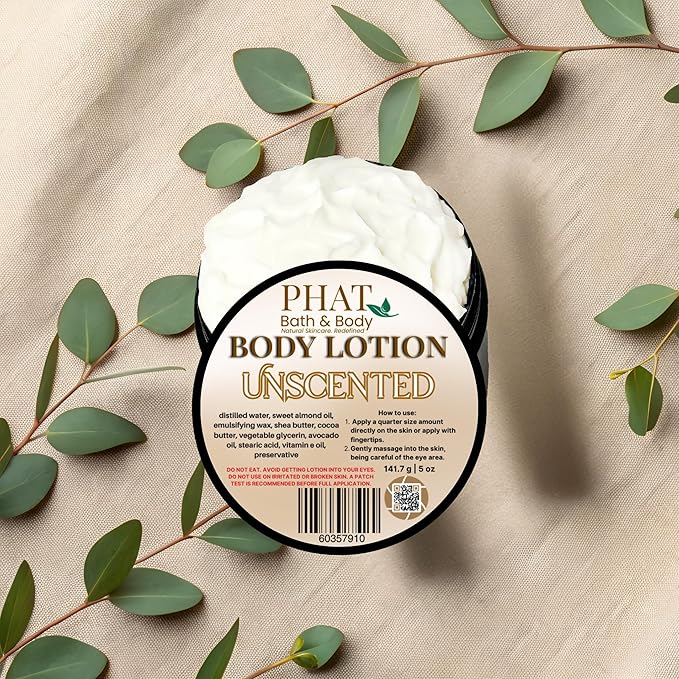 Unscented Moisturizing Fragrance Free Body Lotion with Shea & Cocoa Butter | 5 oz