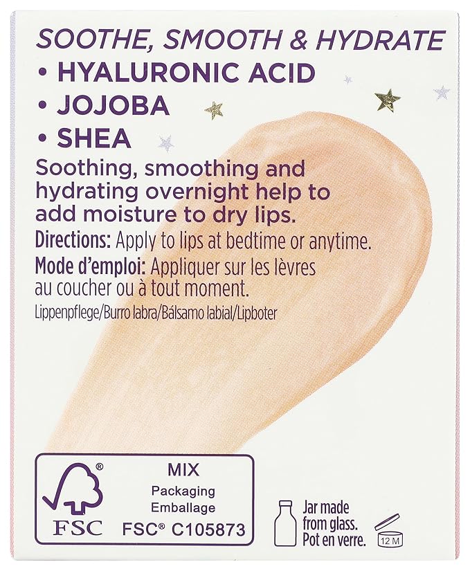 Pacifica Lavender Moon Lip Mask – Hydrating Bedtime Lip Treatment for Dry, Wrinkled Lips, Shea & Jojoba, Vegan Cruelty-Free Lip Repair, 0.63 Ounce Vegan & Cruelty-Free Clean Beauty