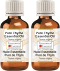 Greenwood Essential Thyme Essential Oil (Thymus vulgaris) Steam Distilled (Pack of Two) 100ml X 2 (6.76 oz)
