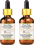 Greenwood Essential Pure Pine Essential Oil (Pinus sylvestris) with Glass Dropper Steam Distilled (Pack of Two) 100ml X 2 (6.76 oz)