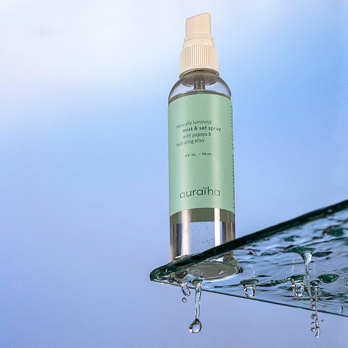 Auraiha Naturally Luminous Mist and Set Spray, Papaya Hydrating Elixir with Witch Hazel & Betaine, Multi-Purpose Mist for Makeup and Skincare