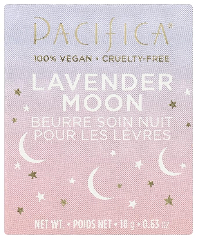 Pacifica Lavender Moon Lip Mask – Hydrating Bedtime Lip Treatment for Dry, Wrinkled Lips, Shea & Jojoba, Vegan Cruelty-Free Lip Repair, 0.63 Ounce Vegan & Cruelty-Free Clean Beauty